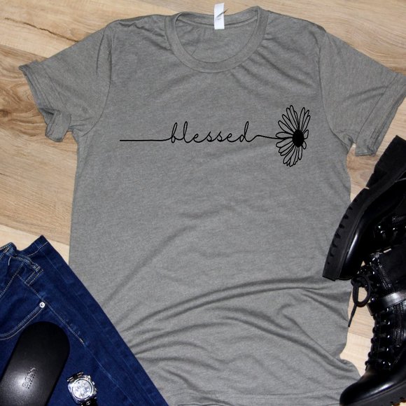 Elegant Design By Sabina Tops - Flower blessed T-shirt for Women